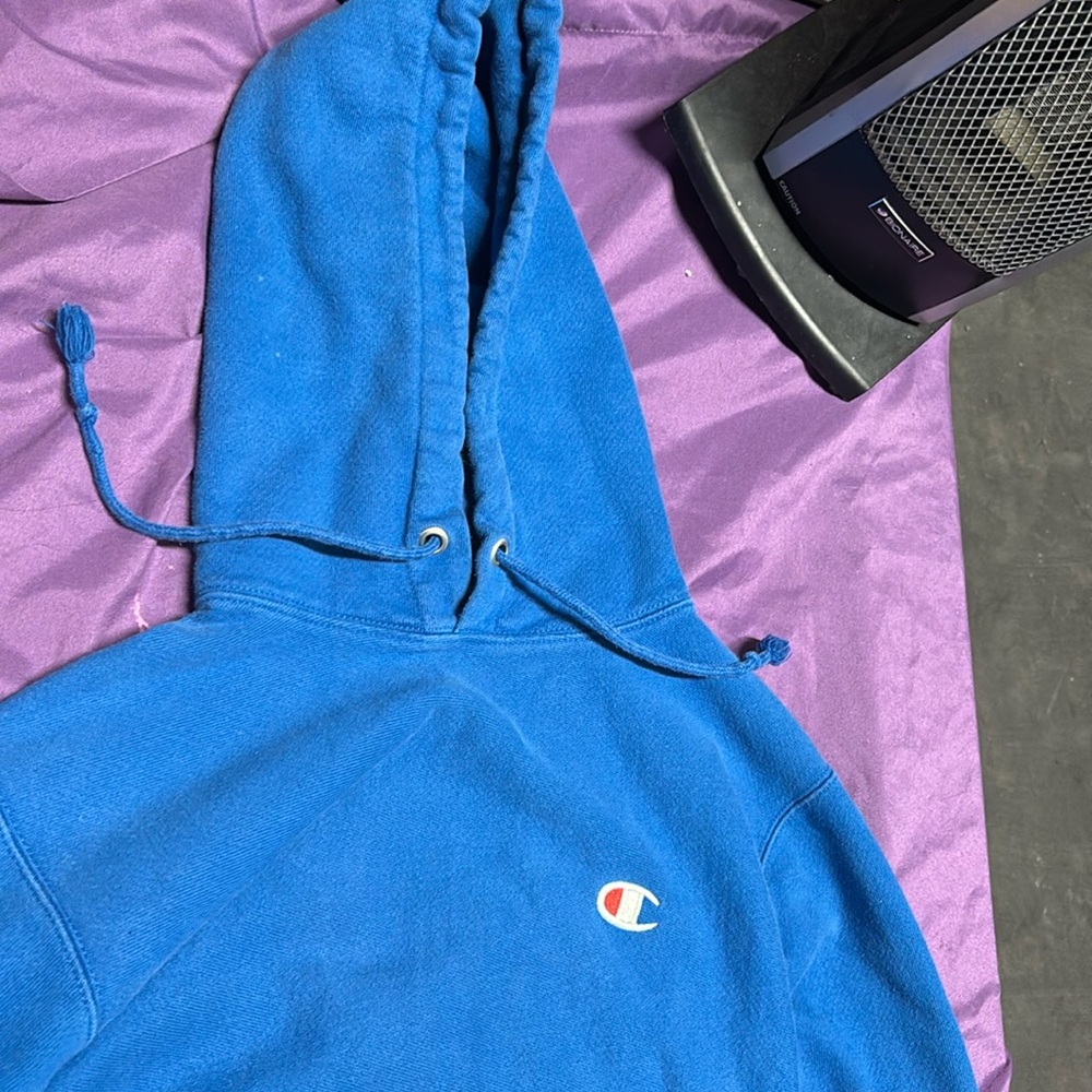 Blue champion hoodie size small
